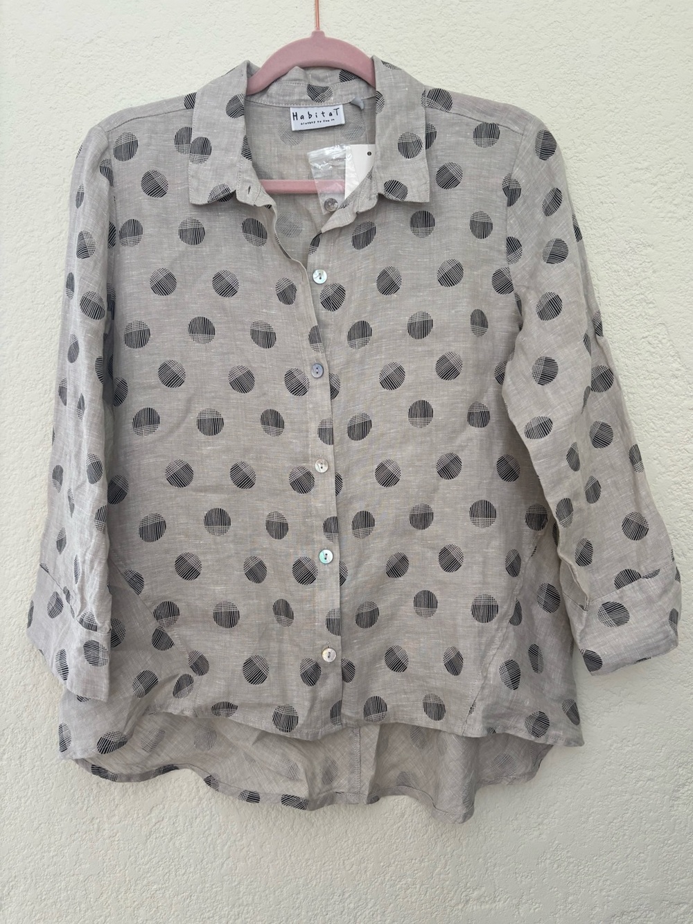 NWT Habitat Clothes to Live In Linen Lagenlook Button Down